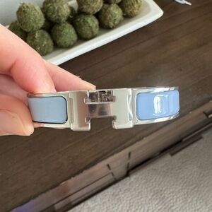 Hermes Silver and Blue Bracelet